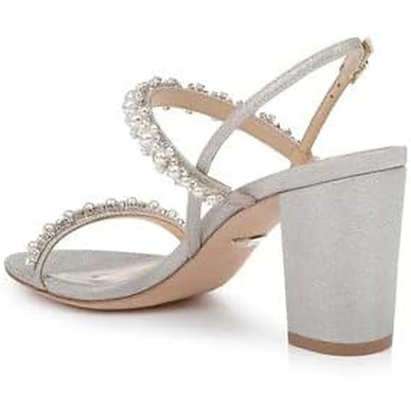 NEW Badgley Mischka Women's Natasha Heeled Sandal sz 9 silver - Picture 5 of 6